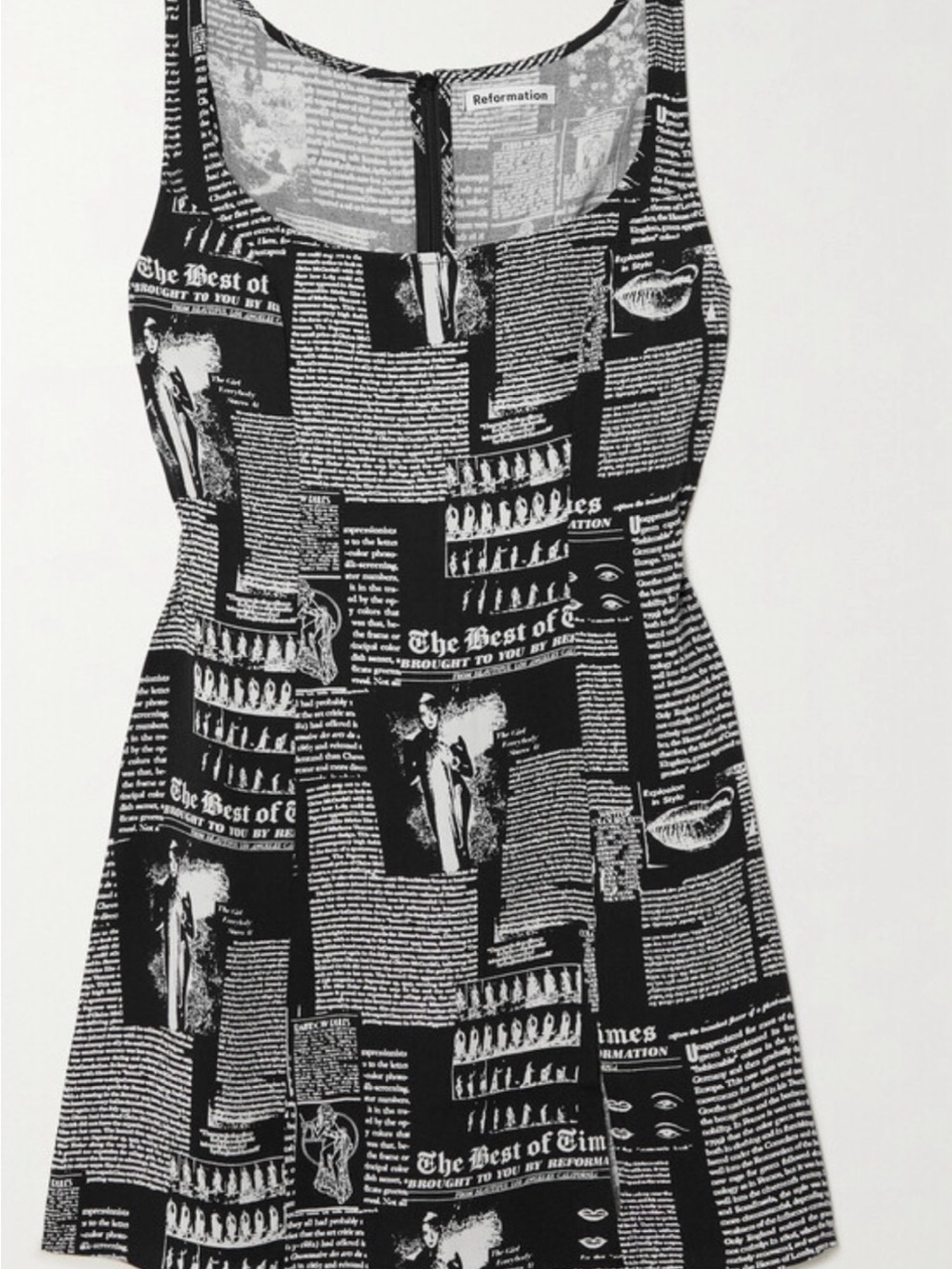 Reformation Black and White Newspaper Print Tank Dress - Picture 4 of 8